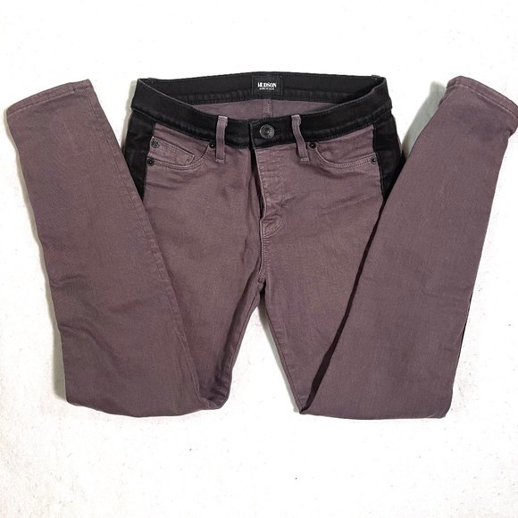 Hudson jeans LeeLoo super skinny crop black stripe jeans 28 - Picture 2 of 9